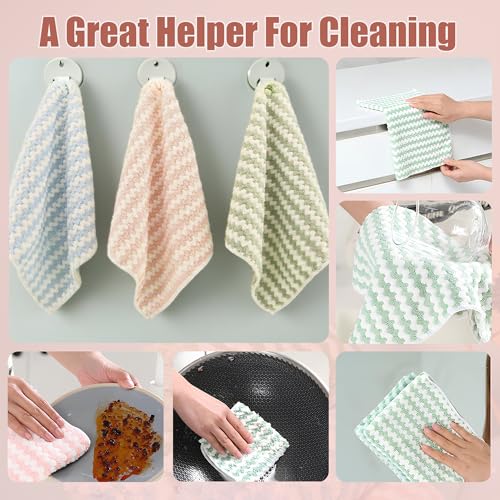 Microfiber Cleaning Cloth,Super Absorbent 12 Pack Dish Towels for Kitchen,Fast Drying Dish Cloth for Washing Dishes, Lint Free Dish Drying Towels, Reusable Kitchen Towels Set - 10"x10" - size: 10 x 10
