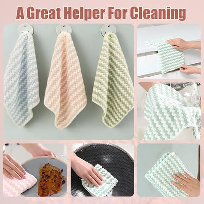 Microfiber Cleaning Cloth,Super Absorbent 12 Pack Dish Towels for Kitchen,Fast Drying Dish Cloth for Washing Dishes, Lint Free Dish Drying Towels, Reusable Kitchen Towels Set - 10"x10" - size: 10 x 10