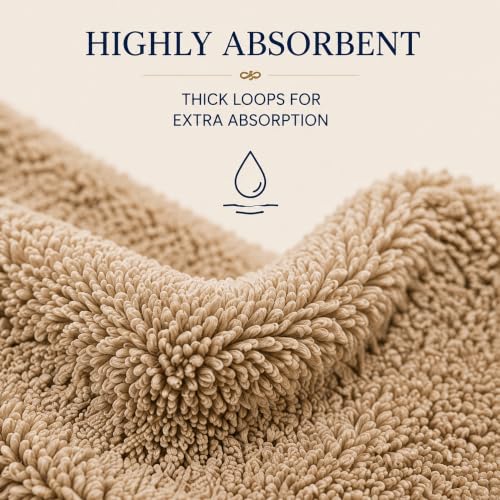 Towel Set for Bathroom, 3 Piece Turkish Cotton Bath Hand and Wash Towels | Mixed size set in Taupe Quartz, 600 gram weight. Double stitched hems suit family and guest use. - color: Taupe Quartz