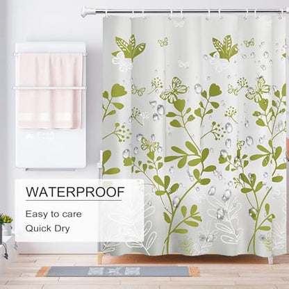 TIKABC Shower Curtain Liner, 4G PEVA Shower Liner, Plastic Waterproof Shower Curtains, with Grommet Holes and 3 Magnetic Weights(Butterfly) - color: Butterfly