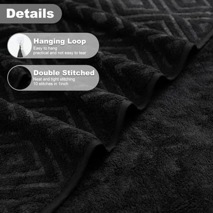 Smuge 18-Piece Bath Towel Set, Include 6 Bath Towel Sheets, 6 Hand Towels and 6 Washcloths - Highly Absorbent Quick Dry 100% Microfiber,Ultra Soft Bathroom Towel Set (Black) - color: Black, size: 18 Pcs Bath Towel Set