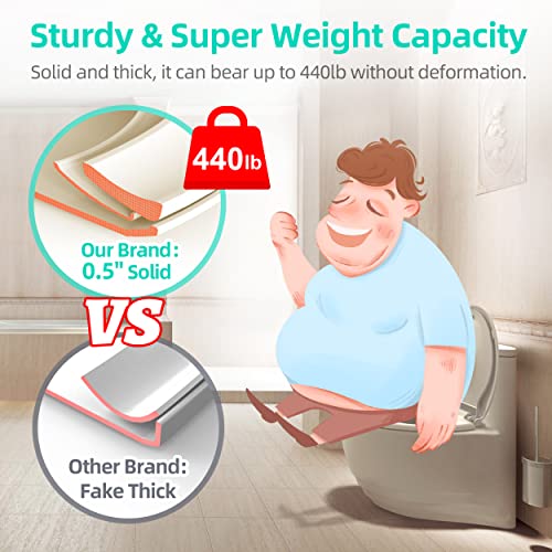 Elongated Toilet Seat with Built-in Potty Training Seat for Toddlers& Adults, Slow Close, Never Loosen, Heavy Duty, Ergonomic, Space Saving Toddler Toilet Seat, (Elongated 18.5", Oval, Bone/Almond) - size: Elongated 18.5"(Bone/Almond)