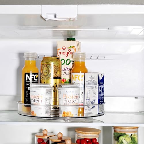 Amolliar Lazy Susan Organizer, 11" 4 Pack, Turntable for Cabinet, Kitchen, Fridge, Pantry Organizer and Storage, Countertop, Bathroom, Vanity, Rotating Tray, Condiment Spice Rack, Under Sink Organizer - size: 11" 4 Pack
