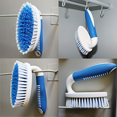 2 Pack Scrub Brushes with Stiff Bristles | Scrubbing Brush for Carpet, Shower, Bathtub, Kitchen, Pool Tile, Bathroom Scrubber - size: Small