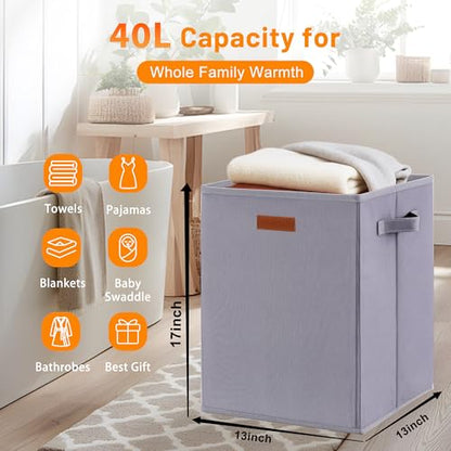 Foldable 40L Large Towel Warmer Bucket，360° Even Heating SPA Towel Warmers for Bathroom, Fast Heating with 4 Modes & 30/60/90 Min Presets & Auto Shut-Off, Gift Box - color: Dark Gray