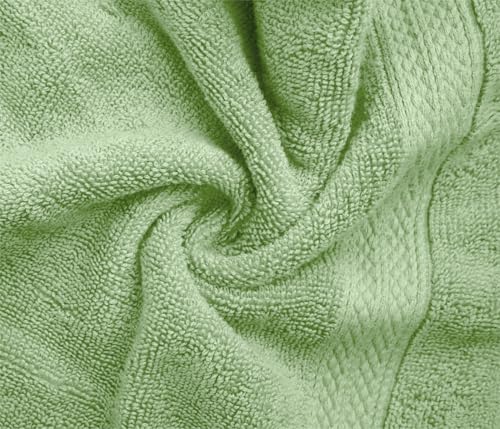 Avalon Towels Wash Cloths 12 Pack Sage Green 100% Cotton Washcloths 12x12 Face Towels, Wash Rags, Facial Towel, fingertip Towel for Bathroom, Sage Green Washcloth - color: Sage Green