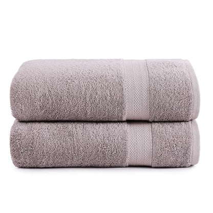 LANE LINEN Bath Sheets Quick Dry 100% Cotton 2 Pack Oversized - Platinum | Hotel Bath Sheets - Oversized & Roomy, Lightweight & Breathable, Fade-Resistant Color, Classic Terry Weave, Densely Woven - color: 05: Platinum, size: 2 Piece Bath Sheets