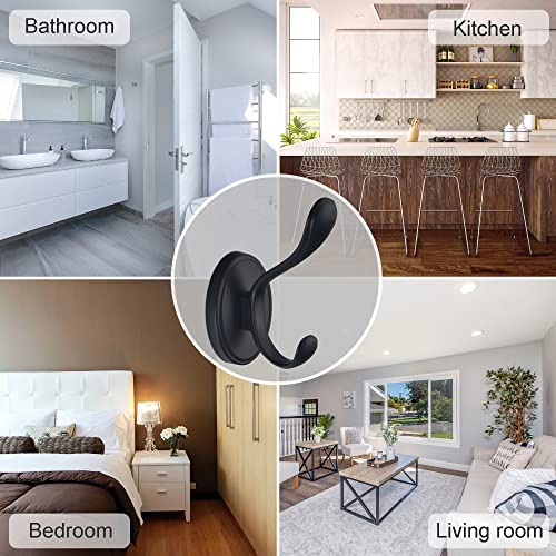 Coat Hooks Matte Black Bathroom Towel Hooks Modern Wall Hooks Heavy Duty 4 Pack, Wall Mounted Rustproof Metal Shower Hook for Bathrooms Bedroom Kitchen Hotel Garage - color: Black, size: Style B