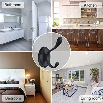 Coat Hooks Matte Black Bathroom Towel Hooks Modern Wall Hooks Heavy Duty 4 Pack, Wall Mounted Rustproof Metal Shower Hook for Bathrooms Bedroom Kitchen Hotel Garage - color: Black, size: Style B
