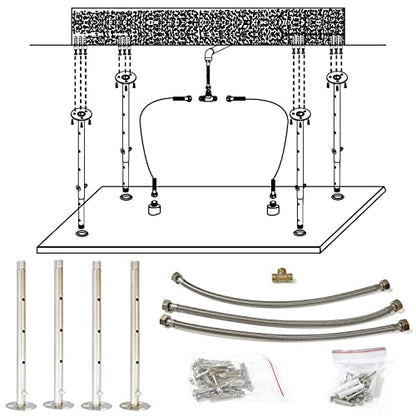 16" x 32" Luxury High Pressure Rain Shower Head, Ceiling Mount Rectangle Rainfall Showerhead with Silicone Nozzles Full Body Fixed Showerheads For Modern Bathroom, Brushed Nickel Plated Finish - color: Brushed Nickel, style: Rainfall(One Function)
