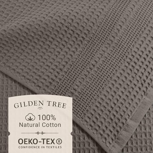 GILDEN TREE Waffle Bath Sheet Large Bath Towels Quick Dry Thin Body Towels, 40x80 Oversized Bath Towels for Adults, 2 Pack Bath Sheet Set, Classic Style (Stone) - color: Stone, size: Bath Sheet (2 Pack)