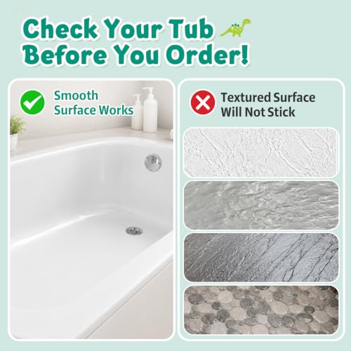Baby Bath Mat for Tub Non Slip Kids, BPA Free Extra Long Bathtub Mat 40x16 with Drain Holes and 200 Suction Cups, Non Toxic Machine Washable Toddler Bath Mat, Eco-Friendly Certified - color: White 2dragons