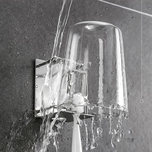 Toothbrush Holder Wall Mounted, Stainless Steel Bathroom Organizer for Electric Toothbrush, Toothpaste & Cup, No Drill Adhesive Shower Caddy (Silver,1 Pack) - color: Silver (1 Pack)