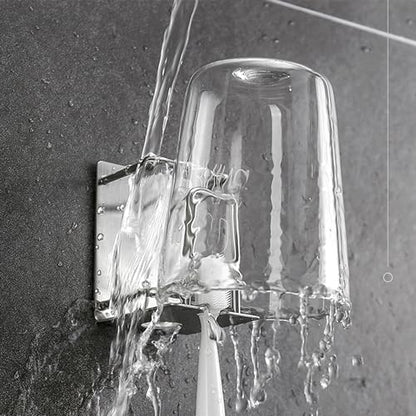 Toothbrush Holder Wall Mounted, Stainless Steel Bathroom Organizer for Electric Toothbrush, Toothpaste & Cup, No Drill Adhesive Shower Caddy (Silver,1 Pack) - color: Silver (1 Pack)