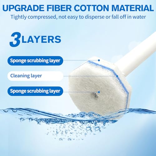 Disposable Toilet Brush and Holder Set with 40 Brush Heads, Wand & Caddy | Pre-filled Toilet Bowl Cleaner, 5X Cleaning Power, Firm & No Dropping, Wall-Mountable, Touch-Free, Toilet Cleaning Kit - size: Starter Kit+40 Refill Heads