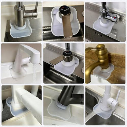 Silicone Faucet Mat for Kitchen Tap Compact Sink Splash Guard Protectors Behind Draining,Clear 2PCS - color: ClearX2