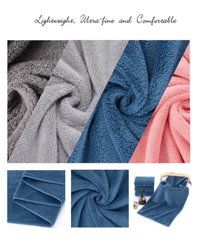 Lumimi Towels 2 Piece Soft Microfiber Bath Towel Set Salon Gym Yoga Travel Super Absorbent Lightweight Quick Dry and Durable, 55" L x 27" W, 2 Pack Blue - color: Blue, size: 2 Bath Towels