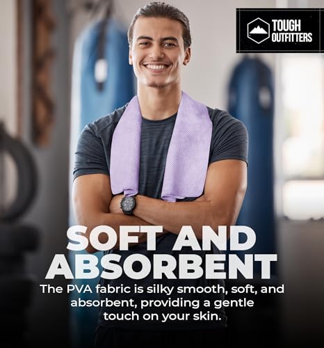 Tough Outfitters Quick Dry Towel - Travel Towel Fast Drying Lightweight - Compact Microfiber Towels for Body Camping Swim Beach Camp Backpacking - Quick Dry for Swimmers - color: Large - 26" X 17" - Purple
