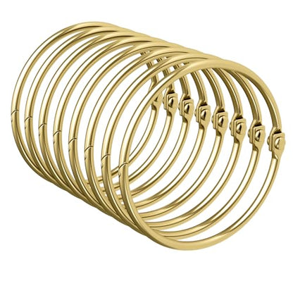 Bathway Shower Curtain Rings, Shower Curtain Hooks Rust Proof Shower Rings for Curtain, Glide Smoothly Metal Gold Shower Hooks for Shower Curtain and Rod, 12 Pcs Snap Joint Shower Curtain Clips - color: Gold, style: Classic Round