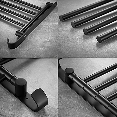 Brass Swing Out Towel Bar Holder Wall-Mounted/Black Swivel Towel Rack Hanger Organizer for Bathroom, 4-Bar Towel Bar Folding Arm Swivel Hanger Bathroom Storage A - color: A