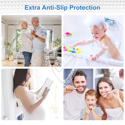 Anti Slip Shower Stickers - 50 PCS Bathtub Non Slip Stickers with Premium Scraper for Bath Tub Shower Bathroom Edge of Bath Tub Shower Floor Swimming Pool Stairs Ladders Boats (Blue)