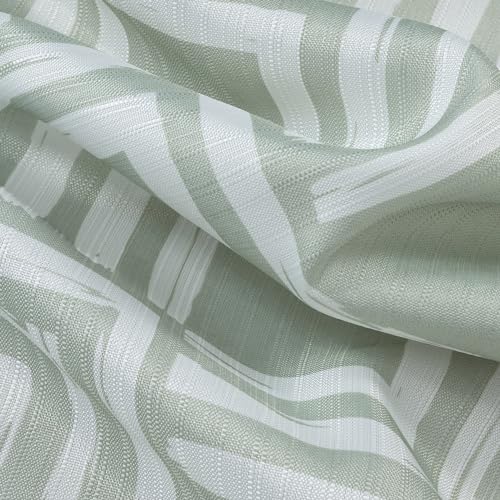 Serafina Home Hotel Quality Fabric Bathroom Shower Curtain: Geometric Square Design - Sage Green and White Milo Sage (72 x 70 inches) - color: Milo Sage