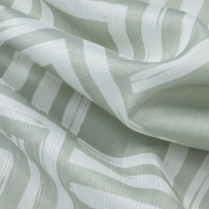 Serafina Home Hotel Quality Fabric Bathroom Shower Curtain: Geometric Square Design - Sage Green and White Milo Sage (72 x 70 inches) - color: Milo Sage