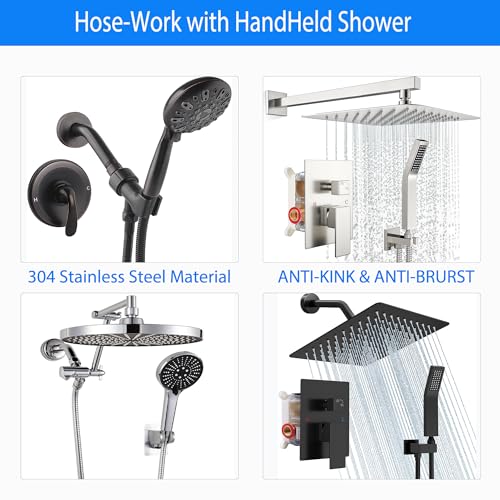 69 Inches Shower Hose,304 Stainless Steel Metal Shower Hose Attachment for Hand Held Shower Head,Shower Hose Extra Long, Brushed Nickle
