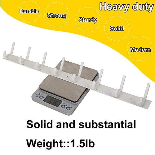 WEBI Coat Rack Wall Mounted,8 Hooks,24" Long,Coat Hooks Wall Mount,Wall Coat Hanger,Hook Rack,Jacket Hooks for Hanging Coats,Hats,Clothes,White - size: 8 Hooks