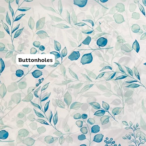 Hotel Quality Fabric Bathroom Shower Curtain: Floral Leaf Damask - Teal, Green and White (72 x 70 inches) - color: Melbourne