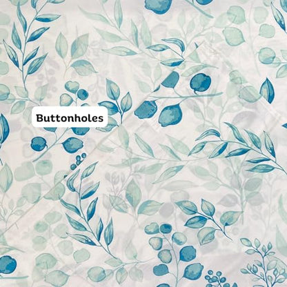 Hotel Quality Fabric Bathroom Shower Curtain: Floral Leaf Damask - Teal, Green and White (72 x 70 inches) - color: Melbourne