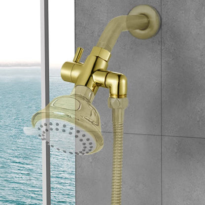 Brass Shower Diverter Valve for Handheld Shower Head and Fixed Spray Head G1/2 3 Way Universal Bathroom System Component Replacement Part, Polished Gold - color: Polished Gold