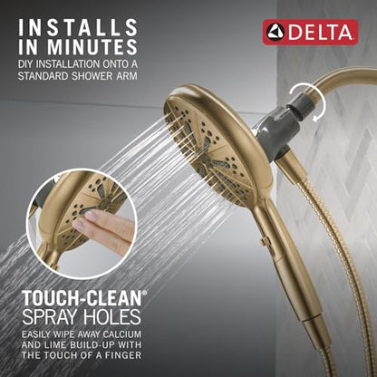 Delta Faucet 6-Spray SureDock Magnetic Shower Head with Handheld Spray, Gold Shower Head with Hose, Showerheads & Handheld Showers, Handheld Shower Heads, Hand Shower, Champagne Bronze 75613-CZ - color: Champagne Bronze