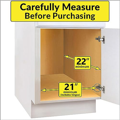 LYNK PROFESSIONAL® Pull Out Cabinet Organizer, Kitchen Slide Out Drawer | 20W x 21D chrome rollout shelf creates easy-access storage for cookware, pantry items and kitchen essentials inside cabinets - size: 20" W x 21" D