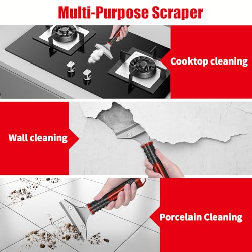 WISEUP Caulking Tool，6 in 1 Caulk Remover Tool with Grout Scraper，Brush | Caulking Tool Kit for Kitchen,Bathroom,Window,Door