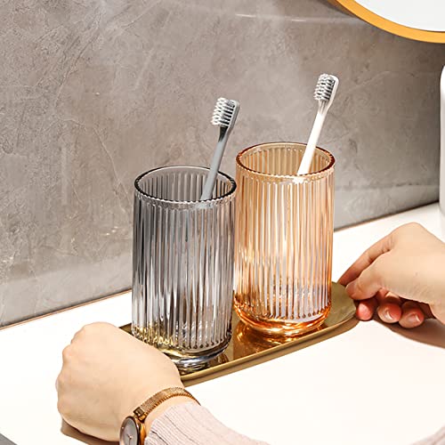 Gaolinci 2 Pcs Glass Tumbler Cup,Toothbrush Holder, Bathroom Cups, 13 oz - color: Clear, size: 13 oz
