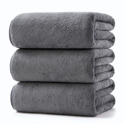 Lumimi Towels 3 Piece Very Soft Microfiber Bath Sheet Towel Set Super Absorbent Light Quick Dry and Durable, 55" L x 27" W, 3 Pack Dark Grey - color: Dark Grey, size: 3 Bath Towels