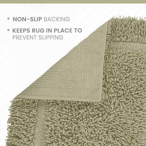 Martex Ringspun Bath Rug, 20" x 30", Sea Green | 100% Cotton, Super Soft, Super Absorbent, Non-Slip, Quick Drying - color: Sea Green