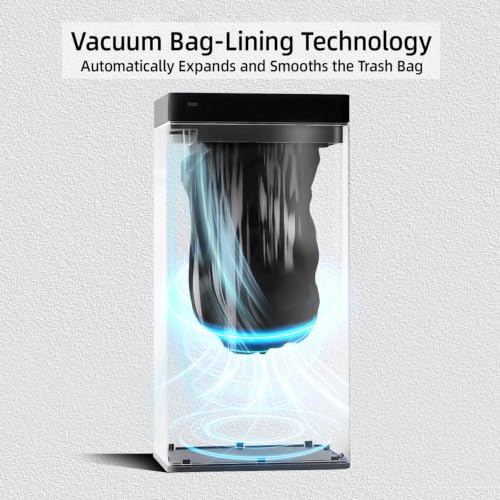 Kitchen Trash Can with Air-Press Bag Expander – 8 Gallon Smart Matte Stainless Steel Bin with Motion Sensor Butterfly Lid for Home, Living Room, Bedroom, RV - size: 8 Gallon-M