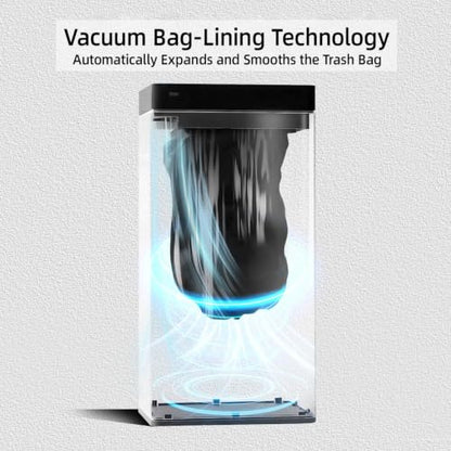 Kitchen Trash Can with Air-Press Bag Expander – 8 Gallon Smart Matte Stainless Steel Bin with Motion Sensor Butterfly Lid for Home, Living Room, Bedroom, RV - size: 8 Gallon-M