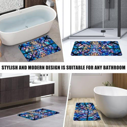 Bathroom Runner Mat Rugs Long,Cupcake Blue Pattern Diatomite Stone Bath Mat Large Absorbent Diatomaceous Non Slip Fast Dry Bathroom Rugs 16x42in - color: Design11
