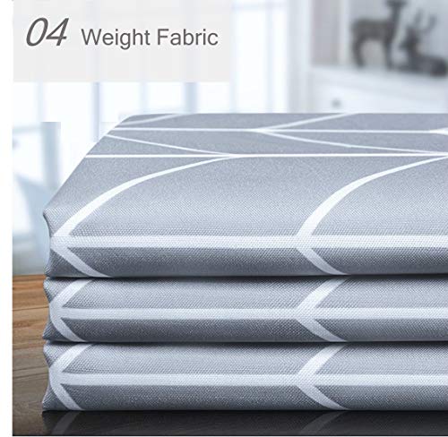 Fabric Shower Curtain or Liner Water Repellent Washable Cloth (Hotel Quality, Friendly, Heavy Weight Hem) with White Plastic Hooks - 72" x 78", Long, Gray Arrow - color: Gray Arrow, size: 72"W x 78"L (Pack of 1)
