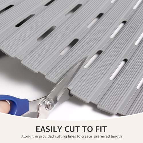 OTHWAY Non Slip Shower Mat, 36.6" x 16.9" Soft Bath Mat for Tub Non Slip, Anti Slip Shower Mat with Suction Cups, Easy to Cut Shower Floor Mat, Machine Washable Bathtub Mat, Light Grey - color: Grey