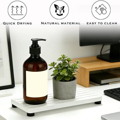 2PCS Stone Drying Tray, Water Absorbing Stone Tray for Sinks, Neat Diatomite Sink Trays, Fast Drying Kitchen Sponge Hand Soap Holder, Instant Dry Sink Coasters Used for Bathroom Counter -White - color: 2pcs White 5stripes