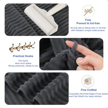 3-Piece Hand Bath Towels 14 X 29.6 Inchs, Quick-Dry Microfiber Washcloths with Hanging Loop, Soft & Absorbent Face Towels for Bathroom Kitchen Gym Travel - color: 1darkgrey-1lightgrey-1orange