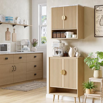 Furnaza Bathroom Wall Mounted Cabinets with Adjustable Shelf,Medicine Cabinet with 2 Doors, Small Over Toilet Storage for Bathroom