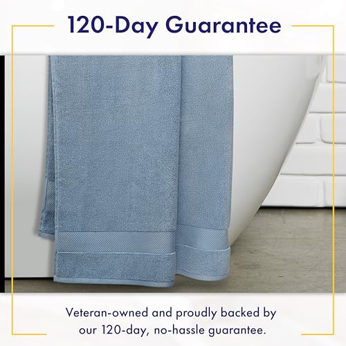 Alusa Home Ultra Soft & Plush Viscose from Bamboo Bath Towels - 700 GSM Luxury Bath Towels - 6 Piece Set - Super Absorbent & Quick Drying (Chambray) - color: Chambray, size: 6pc Towel Set