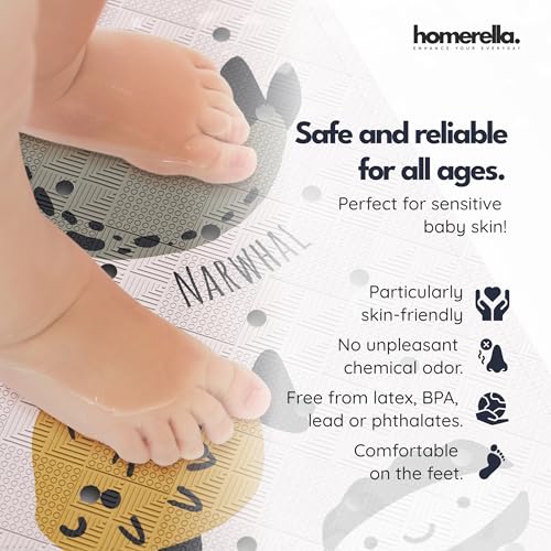 homerella Bathtub Mat Non Slip Kids 40x16 Baby Bath Mat Non Slip Anti Mold | 100% BPA Free, Non Toxic, Mildew Resistant, Machine Washable, Extra Long Kids Bath Mat for Tub Non Slip, Toddler Bath Mat - color: Pink Underwater Abc, size: 40" x 16" (Rectangul