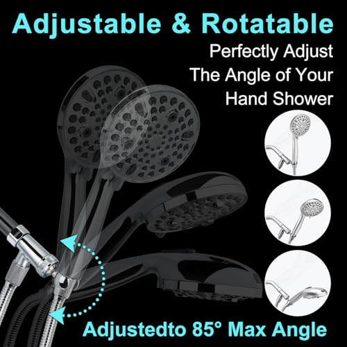 All Metal Shower Head Holder - Adjustable Showerhead Holder for Handheld | Solid Brass Shower arm Bracket, Hand held Shower Arm Mount, Premium Chrome - style: B-Style Chrome