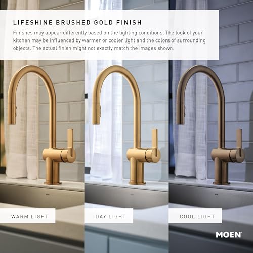 Moen YG0418BG Bathroom Safety 18-Inch Stainless Steel Modern Bathroom Grab Bar, Brushed Gold - color: Brushed Gold